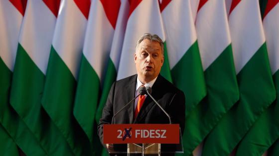 SZEKESFEHERVAR, HUNGARY - APRIL 06: Hungarian Prime Minister Viktor Orban attends his Fidesz party campaign closing rally on April 6, 2018 in Szekesfehervar, Hungary. Hungary will hold a parliamentary election on April 8, 2018. (Photo by Laszlo Balogh/Getty Images)