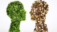 Business and nature - consensus building concept isolated on white with included clipping path