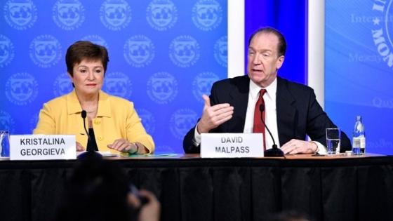 World Bank Group President David Malpass at a press conference with IMF Managing Director Kristalina Georgieva to address the economic challenges posed by the COVID-19 pandemic. Photo: © World Bank