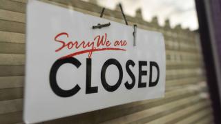 A sign 'Sorry We Are Closed' seen in a shop window in Dublin's city centre.
On Monday, November 23, 2020, in Dublin, Ireland. (Photo by Artur Widak/NurPhoto)